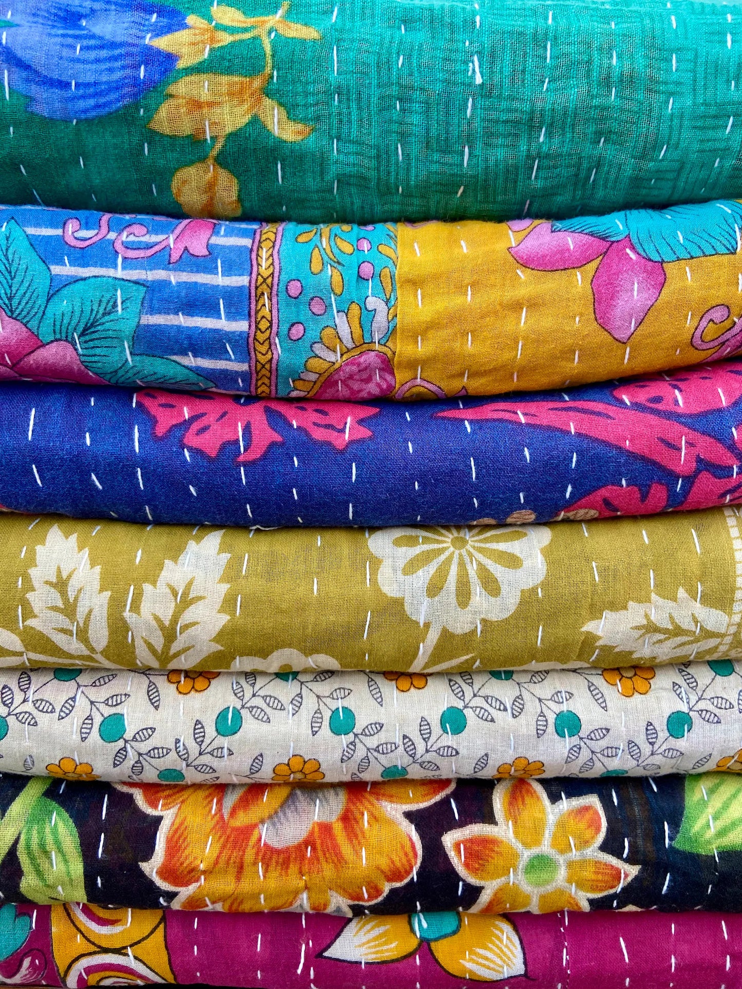 Handmade Vintage Cotton Kantha Quilts