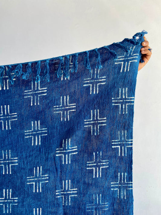 Indigo Printed Cotton Throw