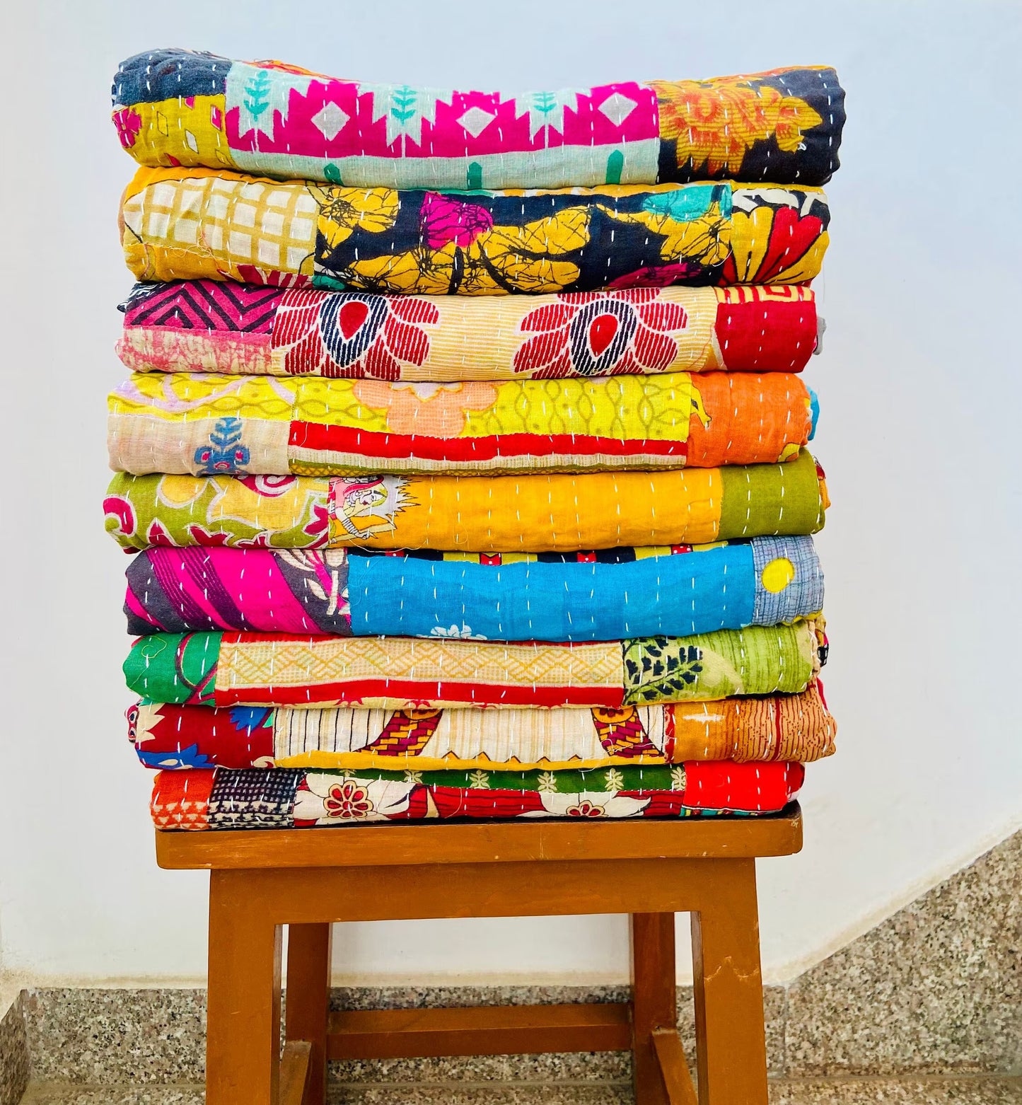 Handmade Patchwork Kantha Quilts