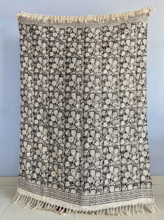 Sofa Décor Room Décor Handmade Throw Handblock print Throw Cotton Throw Blanket Tassels Hand Loomed Block Print Cotton Sofa Throw