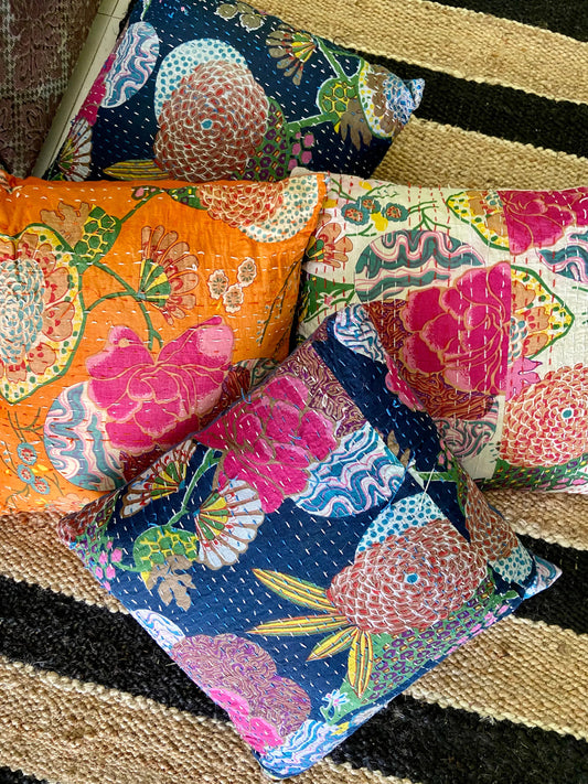 Kantha cushion cover cotton embroidered cushion vintage cushion cover home decorative Kantha pillow shams