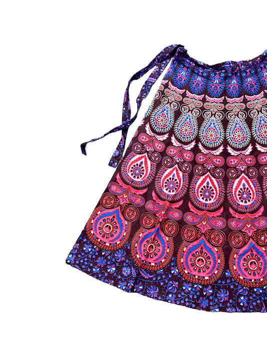 Purple Mandala Cotton Long Wrap Skirt