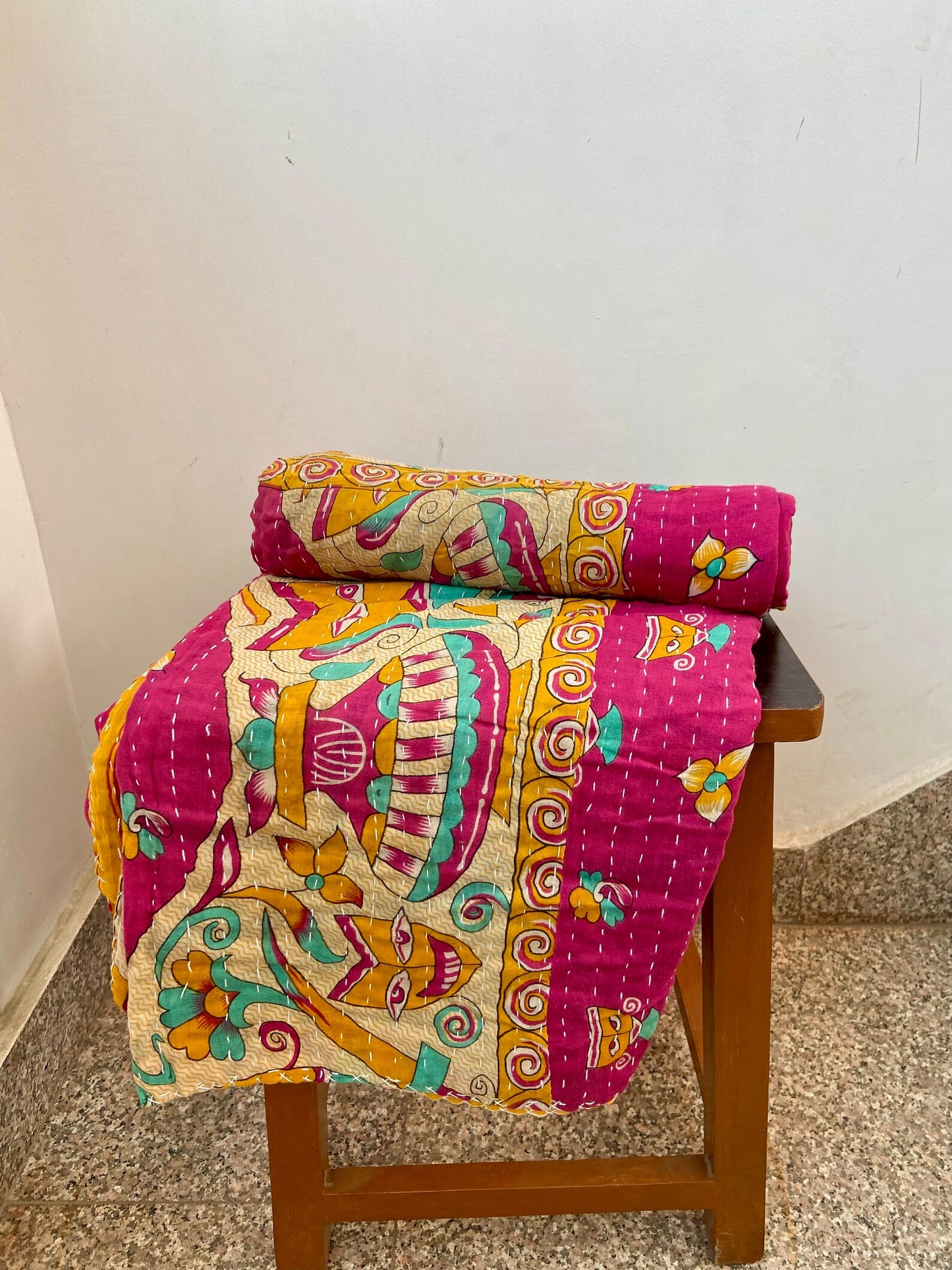 Handmade Vintage Cotton Kantha Quilts