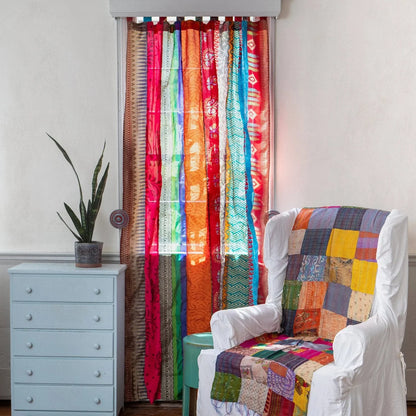 Sari Silk Curtains - handmade from recycled silk