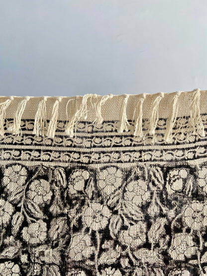 Sofa Décor Room Décor Handmade Throw Handblock print Throw Cotton Throw Blanket Tassels Hand Loomed Block Print Cotton Sofa Throw