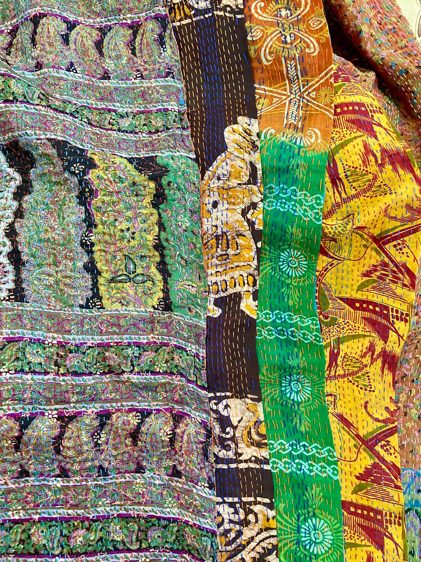 Handmade Vintage Silk Kantha Scarves