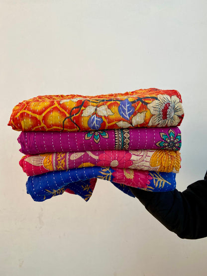 Wholesale Lot Indian Handmade Vintage Cotton Kantha Quilts Throws Blankets
