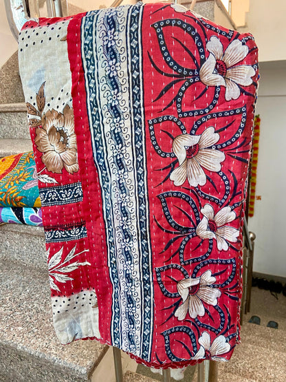 Wholesale Lot Indian Handmade Vintage Cotton Kantha Quilts Throws Blankets