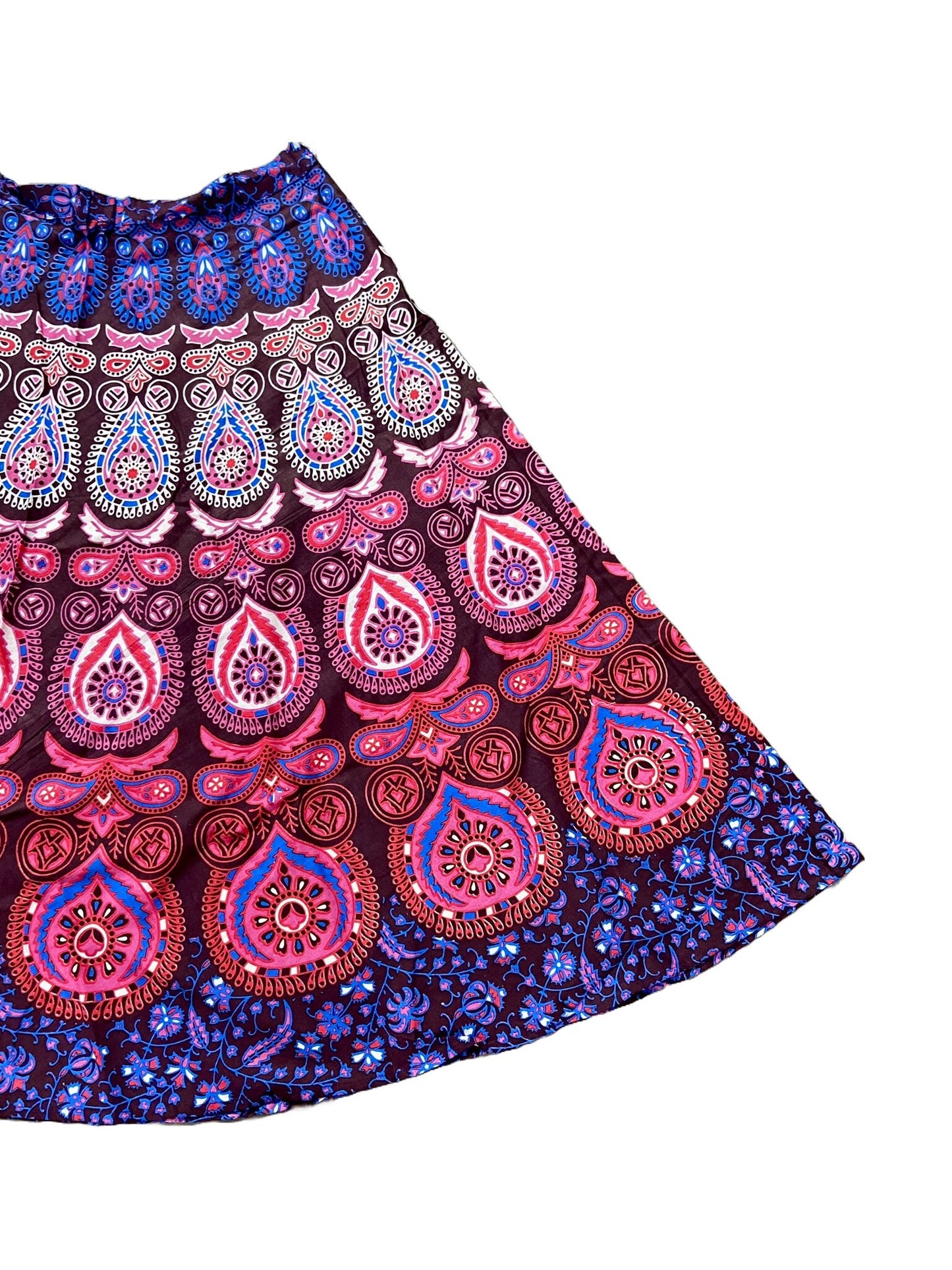 Purple Mandala Cotton Long Wrap Skirt