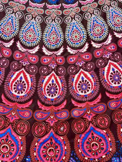 Purple Mandala Cotton Long Wrap Skirt